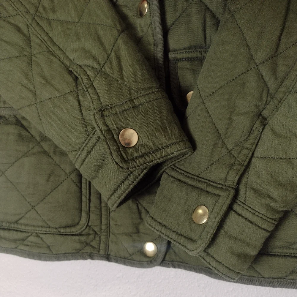 J. Crew Green Quilted Downtown Field Jacket Size XXS - Picture 9 of 16